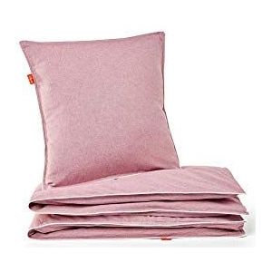 Bibu Gerecycled en 50% biologisch katoen, roze, dekbedovertrek 150 x 220 cm, kussensloop 60 x 60 cm