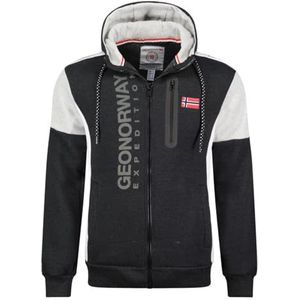 Geographical Norway Fagozip Heren sweatshirt met capuchon kangoeroezak - Sweatshirt Logo Pullover Hood Hoody Warm Lange Mouwen - Heren Lente Zomer Herfst Winter (Donkergrijs S), Donkergrijs, S