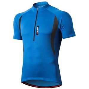 MEETWEE Fietsshirt voor heren, fietsshirt met korte mouwen, kleding voor mountainbikes, Blauw, XL