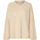 Selected - Sia Ras - Gebreide Trui - V-hals - Lange Mouwen - Losse Pasvorm