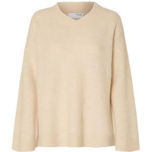 Selected - Sia Ras - Gebreide Trui - V-hals - Lange Mouwen - Losse Pasvorm