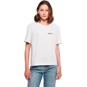 Miss Tee Dames T-shirt BWA Tee, casual T-shirt met opdruk, oversized fit, katoen, maten XS - 5XL, wit, L