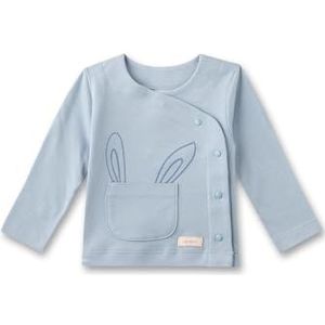 Sanetta Newborn wikkelshirt voor jongens, lange mouwen, interlock, 100% biologisch katoen, blauw, 50 cm