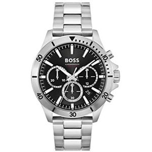 BOSS Chronograph Quartz horloge voor heren met zilveren roestvrijstalen armband - 1514057