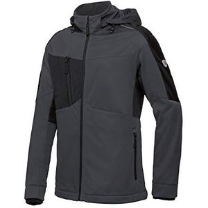 BP 1830-992-5632-Ln opstaande kraag softshell jas voor heren, ritssluiting vooraan, 100% polyester, antraciet/zwart, maat LN