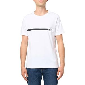 BOSS Heren Repeat Logo Cotton T-shirt voor zwemkleding, zoutwit, S