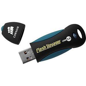 Corsair CMFVY3A-128GB Flash Voyager 128GB USB 3.0 High Speed Waterafstotend Flash Drive, zwart, blauw