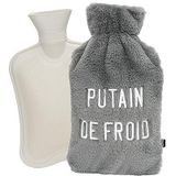 Fisura - Warmwaterkruik - Grijs - 2 Liter - Zachte Deksel