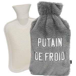 Fisura - Warmwaterkruik - Grijs - 2 Liter - Zachte Deksel