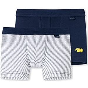 Schiesser Jongens 2 stuks shorts met zachte manchetten ondergoed fijn geribbeld - 100% biologisch katoen - maat 92 tot 140, Gesorteerd 6_173127, 92 cm