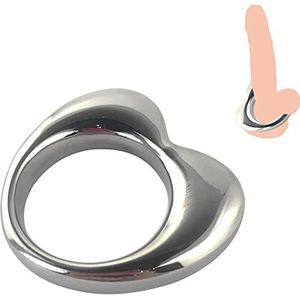 Metal Cock Ring for Men Stainless Steel Heart Shape Penis Ring for Male Cock Sexual Stimulation Device Prolonged Erection Sex Cook Ring Mens (Medium)
