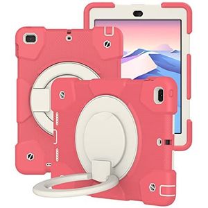 Switte beschermhoes voor iPad mini6, robuuste en stabiele beschermhoes voor kinderen, met 3-in-1 displaybescherming, schokbestendig, met standaard voor 360° ring (rood)