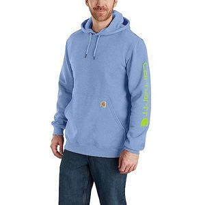 Carhartt Heren Loose Fit Midweight Logo Sleeve Graphic Sweatshirt Hoodie, Skystone, XS