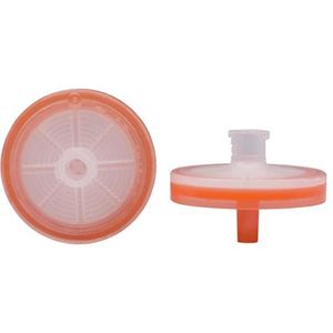 Macherey & Nagel ML-3093 CHROMAFIL polyester kleurgecodeerd spuitopzetfilter, mini-tip op filteruitgang, 0,45 µm poriënbreedte van het membraan, 15 mm filtertype, kleurloos/oranje, 100 stuks