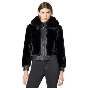 [BLANKNYC] damesjas van imitatiebont van imitatiebont