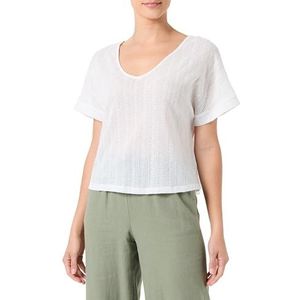 PCAFIE SS Omkeerbare Lace Top SWW, wit (bright white), S