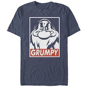 Disney Heren Sneeuwwitje en Zeven Dwergen Grumpy Grafik T-shirt, marineblauw gemêleerd, M