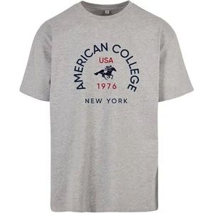 AMERICAN COLLEGE USA American College T-shirt met korte mouwen voor heren, Grijs, XL