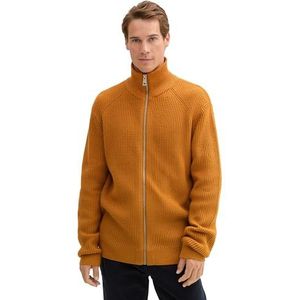 TOM TAILOR Gebreide herenjas, 10821 - Peanut Butter Brown, M
