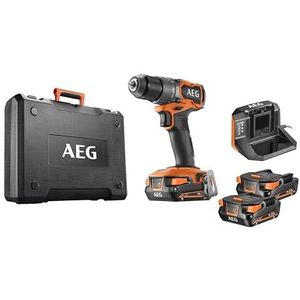 AEG - BSB18SBL2-202C - Slagboorschroevendraaier - 18 V - 65 Nm - 2 Accu's 2,0 Ah - Oplader - Metalen Boorhouder 13 mm - In Koffer