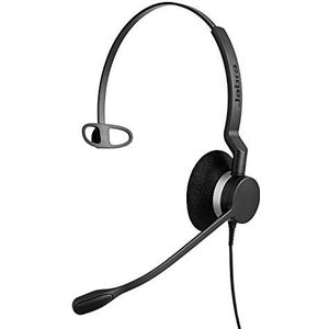 Jabra Biz 2300 Quick Disconnect UC On-Ear Mono Headset - Unified Communications Certified Noise-cancelling and Corded Headphone for Deskphones, Black