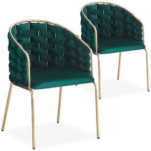Menzzo Tricotane stoel, groen, L 53 x D 56,5 x H 79,5 cm