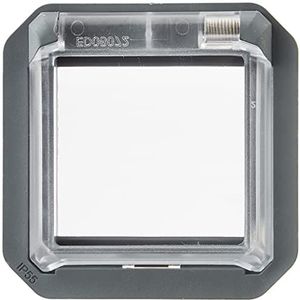 ELEKTRO-PLAST HERMES Opbouwstopcontact, 2-voudig stopcontact, IP44, waterdicht, voor buiten, lichtgrijs, rookglas