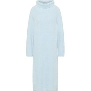 RISA Dames gebreide jurk met lange mouwen midi lymoa, lichtblauw, XL/XXL