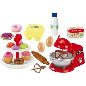 Ecoiffier – Kleine banketbakkerij – 21-delige speelset met keukenmachine, eieren, donut, etagère, enz., ideaal voor kinderkeuken, voor kinderen vanaf 18 maanden