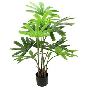 Kunstpalm Rhapis Excelsa kiespalm Raphiapalm in pot, hoogwaardige decoratieve plant, groene plant, kunstboom, kamerplant, kunstplant, planten, decoratieve boom, bomen, henneppalm, kantoorplant,