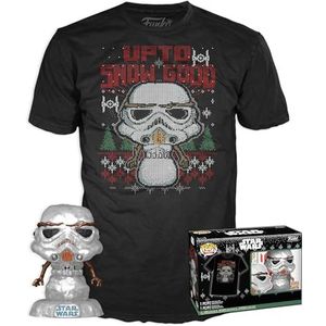Funko POP! & Tee: Star Wars - Holiday Stormtrooper - Metallic - Medium - T-shirt - Kleding met verzamelbaar vinylfiguur - Cadeauidee - Speelgoed en korte mouwen Top voor volwassenen, uniseks mannen en