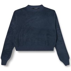 Trendyol Regular sweater voor dames, rechte lange mouwen, blauw, L
