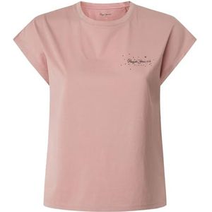 Pepe Jeans Lorena T-shirt voor dames, roze (Washed Pink), L, Roze (gewassen roze), L