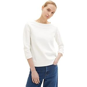 TOM TAILOR Dames Sweatshirt 1035341, 10315 - Whisper White, L