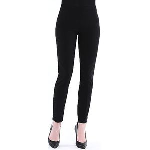 SLIM-SATION Women's Wide Band Pull On Ankle Pant with Tummy Control, Black Denim, 16