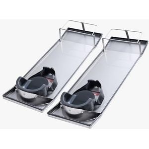 VEVOR Betonknieplanken van roestvrij staal, 747 x 255 mm betonglijders, knieplanken voor beton, betonkniebeschermers, beweegbare glijders, met kniebeschermers en plankriemen voor cement- en