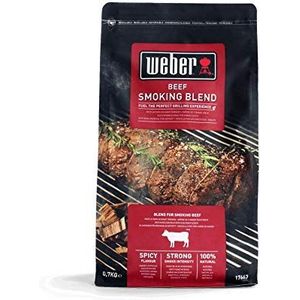 Weber Rundvlees Houtsnippers Mix | Hardhout | 0,7 Kg | BBQ Smoker Houtsnippers | Barbecue & Smoker Brandstof | Alternatief Voor Briketten | 100% Natuurlijke Houtsnippers (17663)