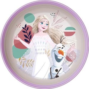Disney Frozen Elsa en Olaf kunststof kom paars en wit met antislip onderkant
