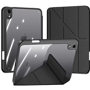Beschermhoesje voor iPad Mini 6 2021 (8,3 inch) – [geïntegreerde penhouder] Transparante achterkant voor iPad Mini 6e generatie, automatische slaap-/wekmodus, zwart