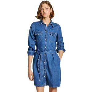 Pepe Jeans - PL953581HT8 - Denim Jurk - Blauw - Regular Fit - Lange Mouwen - Duurzaam