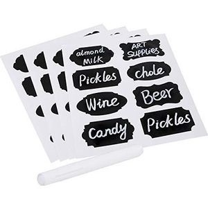 Eachgoo Krijtbord etiketten, 120 stuks verwijderbare pot etiketten schoolbord stickers met uitwisbare krijt marker pen voor potten glazen flessen, wijn, voorraadkast opslag en meer