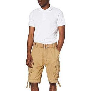 Brandit Shorts Savage Korte broek met riem Cargo Vintage Short Army Bermuda, beige, XL