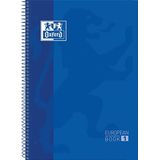 Oxford A4 European Book 1, geruit, 160 pagina's met gekleurde randen, met whiteboard, hardcover, blauw