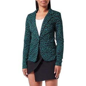 ICHI Dames IHKATE Jacquard BL3 Blazer, 202167/Ditsy Outline Green AOP, L, 202167/Ditsy Outline Green Aop, L