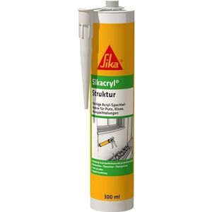 Sika Cryl Structuur korrel acrylplamuurmiddel, overschilderbaar voor pleisterwerk, scheuren, vulwerk, binnen en buiten, 300 ml, patroon wit