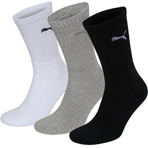 PUMA Sokken (Pack van 3), Grijs/Wit/Zwart-Grijs/Wit/Zwart, 43-45 EU