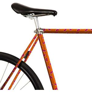 MOOXIBIKE Unisex – volwassenen fietsfolie met patroon voor racefiets, oranje, 1 x 150 x 13 cm