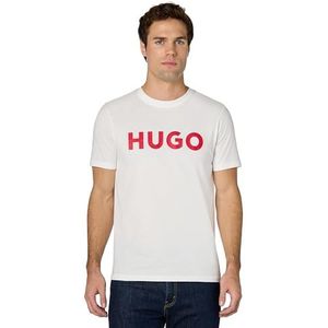 HUGO T-shirt met korte mouwen en print voor heren, Wit, M