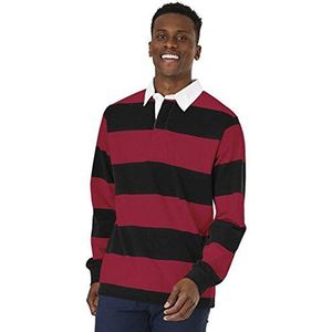 Charles River Apparel klassiek rugbyshirt voor heren, zwart/rood, XS, Zwart/Rood, XS