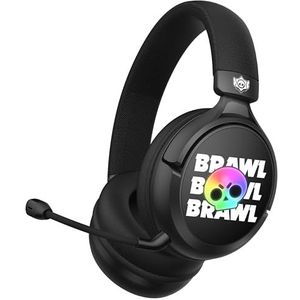 Subsonic - Brawl Stars draadloze gamingheadset met led-verlichting en afneembare microfoon. Officieel gelicentieerde gamingheadset, compatibel met consoles, pc's, tablets en smartphones - Zwart